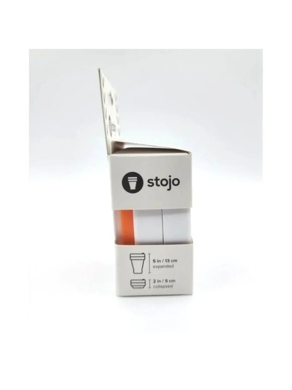 Lot of 4 Stojo Collapsible Cup 12 oz Orange White Portable Travel Tea Coffee NEW